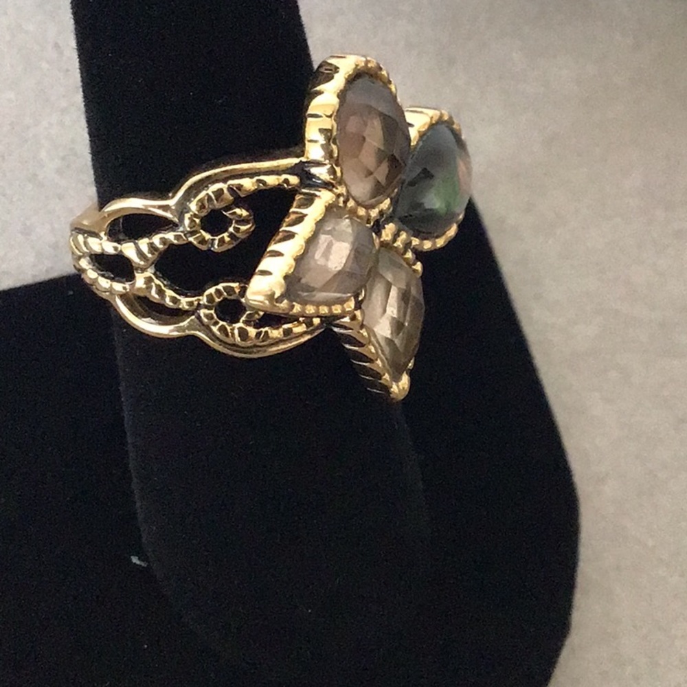 Studio Barse Gold Ring with Black Accents - Picture 2 of 9